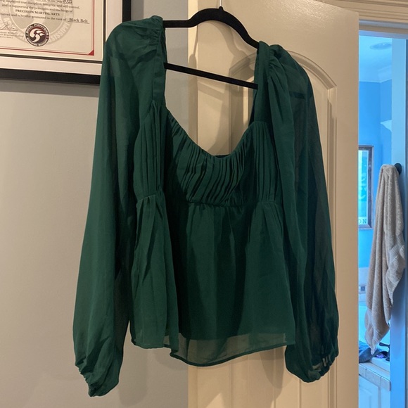 Green Abercrombie and Fitch blouse - Picture 3 of 4
